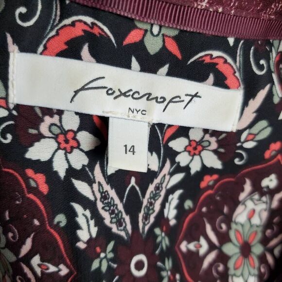 FoxCroft Womans 14 Plus Black Button Front Blouse - Picture 4 of 6